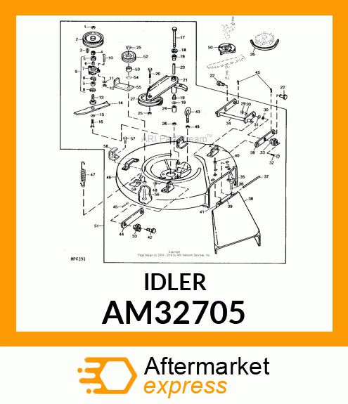 IDLER, WELDED W/BEARING AM32705