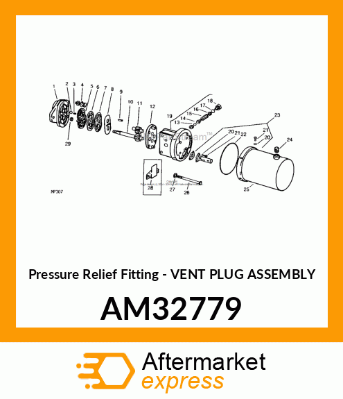 Pressure Relief Fitting - VENT PLUG ASSEMBLY AM32779