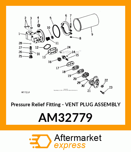 Pressure Relief Fitting - VENT PLUG ASSEMBLY AM32779