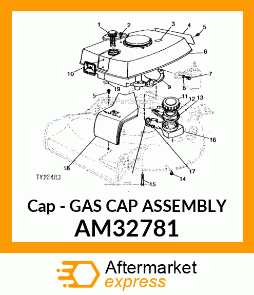 Cap - GAS CAP ASSEMBLY AM32781