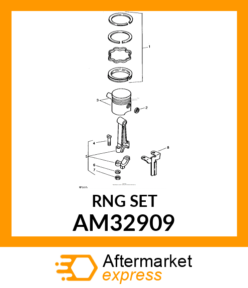 Piston Ring Kit - RING SET .010 OVERSIZE AM32909