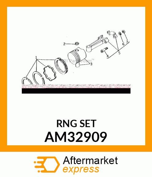 Piston Ring Kit - RING SET .010 OVERSIZE AM32909