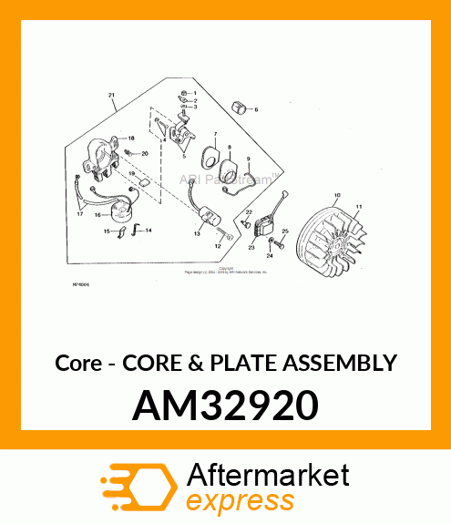 Core - CORE & PLATE ASSEMBLY AM32920