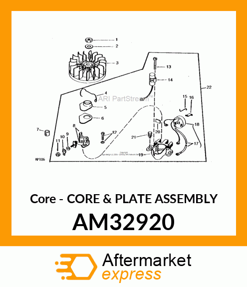 Core - CORE & PLATE ASSEMBLY AM32920