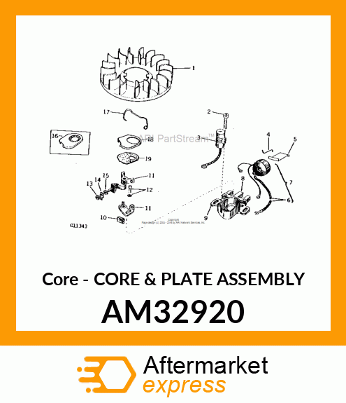 Core - CORE & PLATE ASSEMBLY AM32920