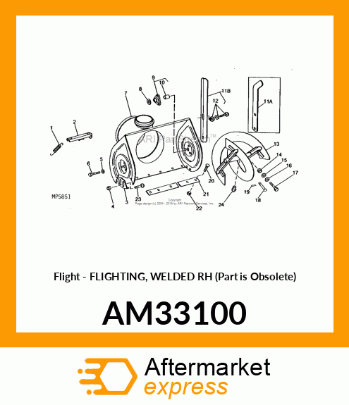 Flight - FLIGHTING, WELDED RH (Part is Obsolete) AM33100