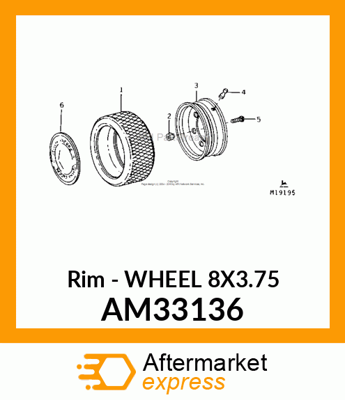 Rim - WHEEL 8X3.75 AM33136