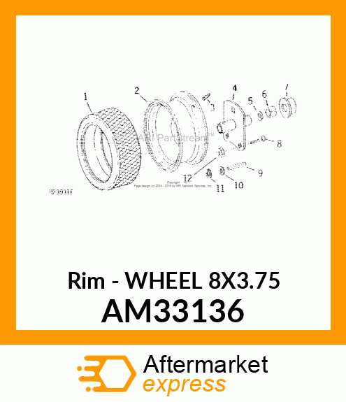 Rim - WHEEL 8X3.75 AM33136