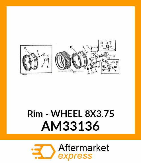 Rim - WHEEL 8X3.75 AM33136