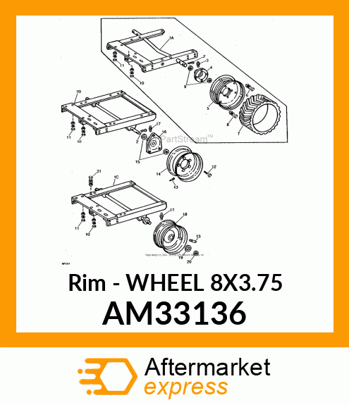 Rim - WHEEL 8X3.75 AM33136