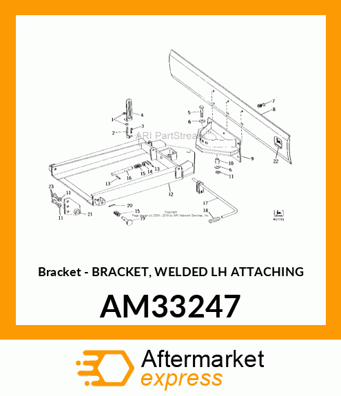 Bracket - BRACKET, WELDED LH ATTACHING AM33247