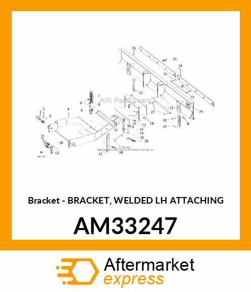 Bracket - BRACKET, WELDED LH ATTACHING AM33247