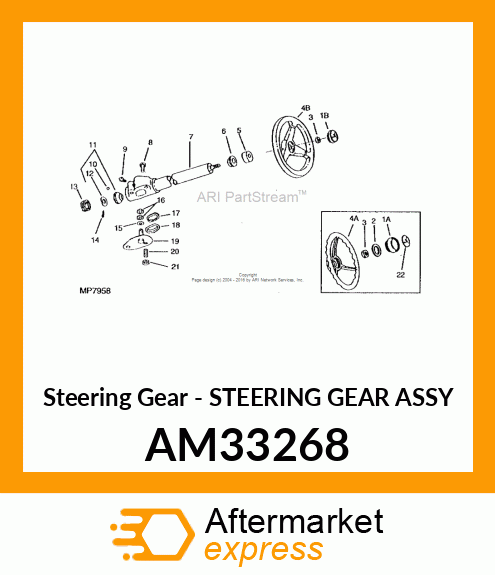 Steering Gear - STEERING GEAR ASSY AM33268