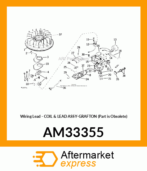 Wiring Lead - COIL & LEAD ASSY-GRAFTON (Part is Obsolete) AM33355