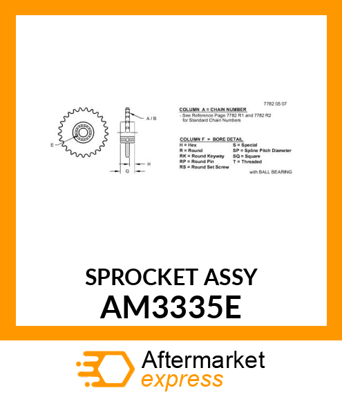 SPROCKET ASSY AM3335E