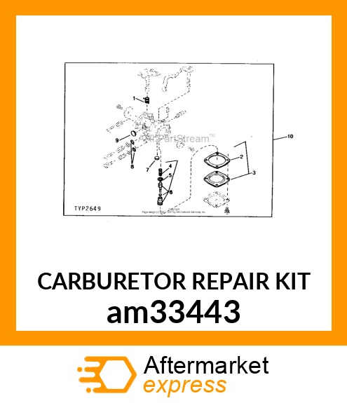 CARBURETOR REPAIR KIT am33443