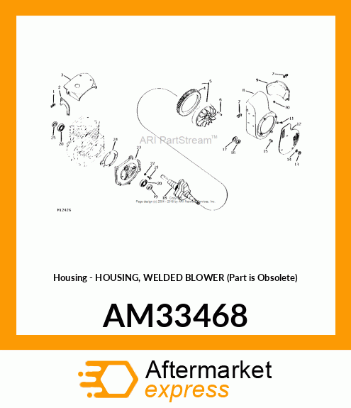 Housing - HOUSING, WELDED BLOWER (Part is Obsolete) AM33468