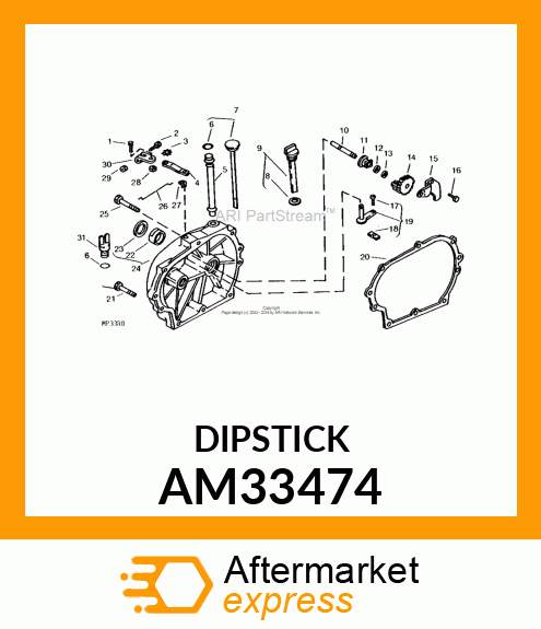 Dipstick - OIL DIPSTICK ASSY-PUR AM33474