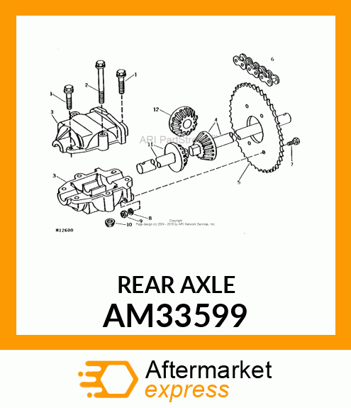 Rear Axle - AXLE, LONG REAR W/GEAR ASSY (Part is Obsolete) AM33599