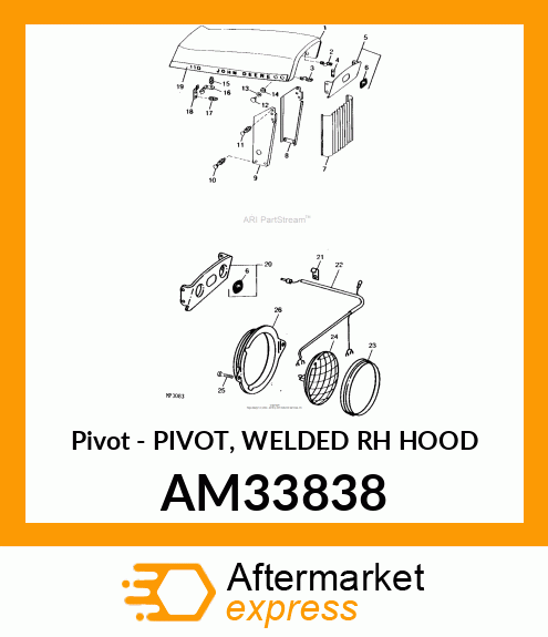 Pivot - PIVOT, WELDED RH HOOD AM33838