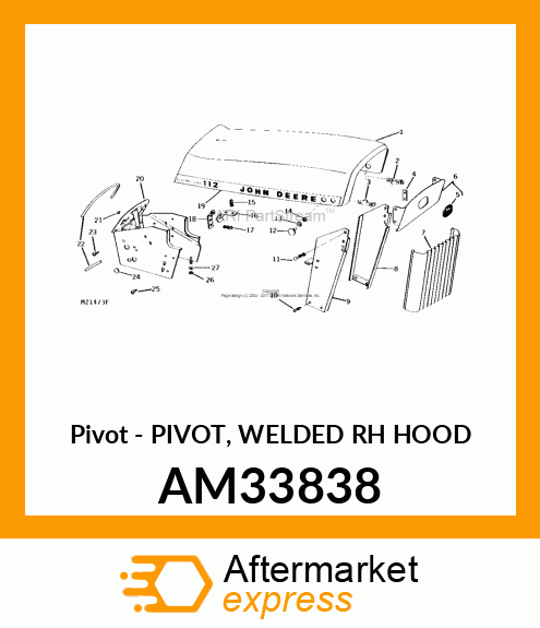 Pivot - PIVOT, WELDED RH HOOD AM33838