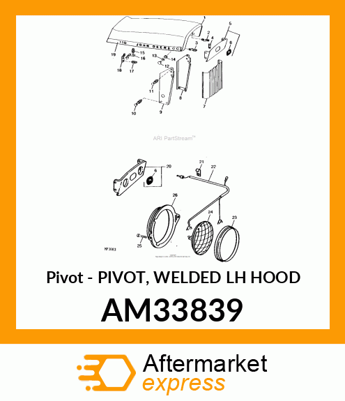 Pivot - PIVOT, WELDED LH HOOD AM33839