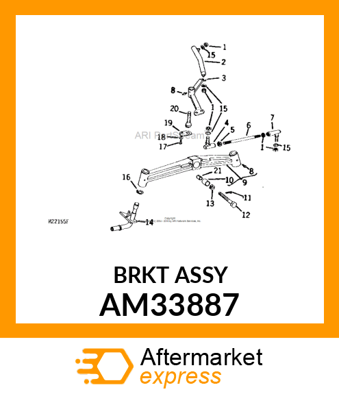 Front Axle - FRONT AXLE W/BUSHINGS AM33887