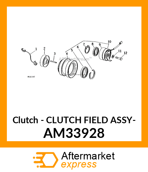 Clutch - CLUTCH FIELD ASSY- AM33928