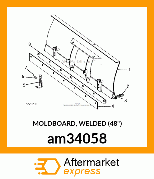 MOLDBOARD, WELDED (48") am34058