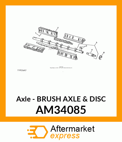 Axle - BRUSH AXLE & DISC AM34085