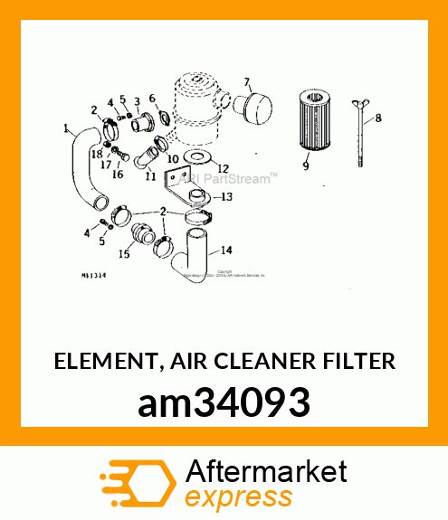 ELEMENT, AIR CLEANER FILTER am34093