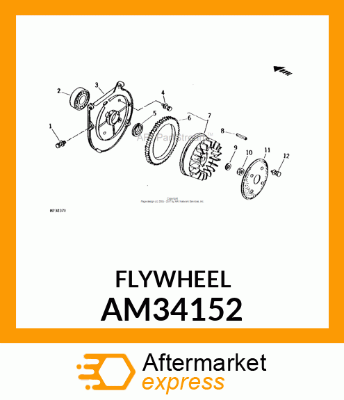 Flywheel - FLYWHEEL ASSY-15 AMP. AM34152