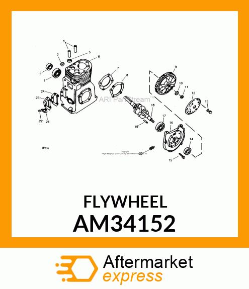 Flywheel - FLYWHEEL ASSY-15 AMP. AM34152