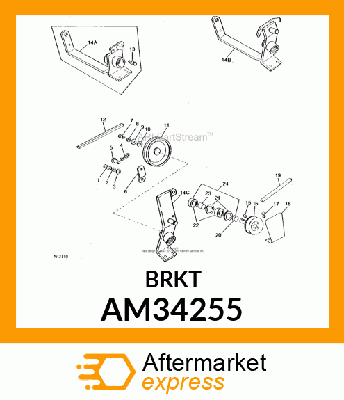 Bracket - INTERMEDIATE BRACKET WELD. SUB-ASSY (Part is Obsolete) AM34255