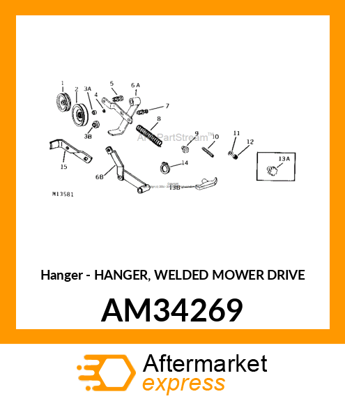 Hanger - HANGER, WELDED MOWER DRIVE AM34269