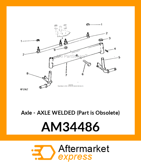 Axle - AXLE WELDED (Part is Obsolete) AM34486