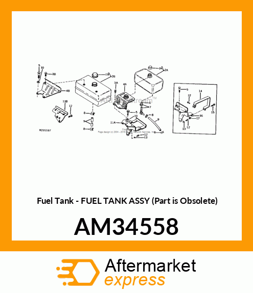 Fuel Tank - FUEL TANK ASSY (Part is Obsolete) AM34558