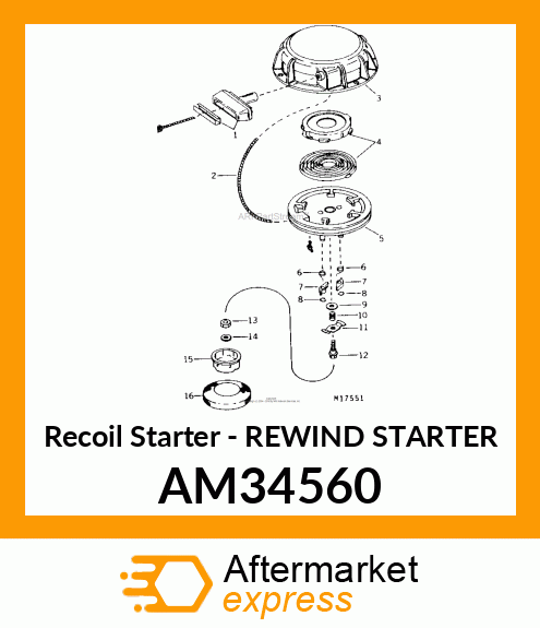 Recoil Starter - REWIND STARTER AM34560