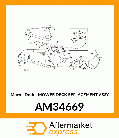 Mower Deck - MOWER DECK REPLACEMENT ASSY AM34669