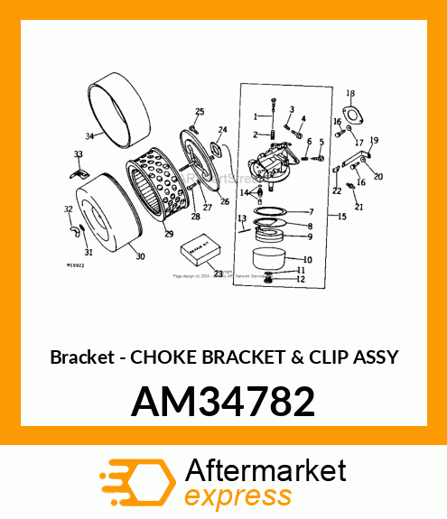 Bracket - CHOKE BRACKET & CLIP ASSY AM34782