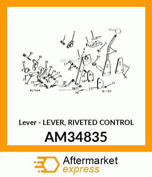 Lever - LEVER, RIVETED CONTROL AM34835