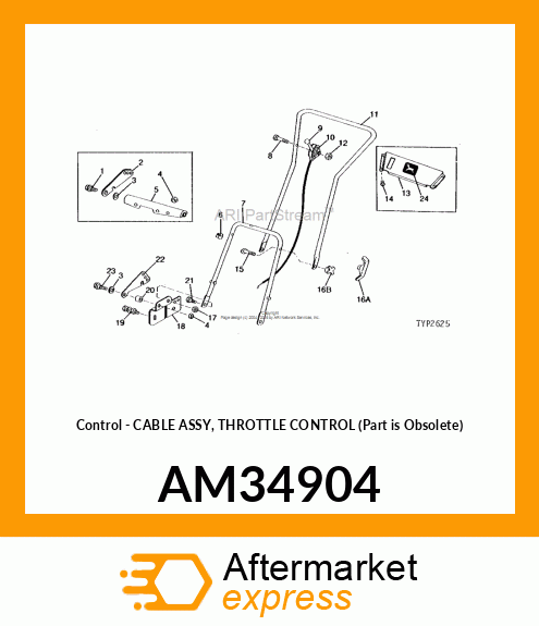 Control - CABLE ASSY, THROTTLE CONTROL (Part is Obsolete) AM34904