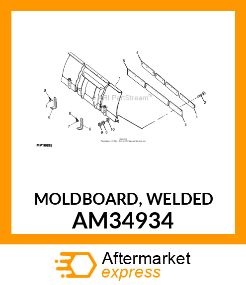 MOLDBOARD, WELDED AM34934