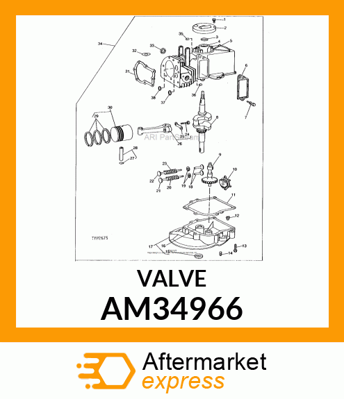 Exhaust Valve - EXHAUST VALVE & RETAINER AM34966