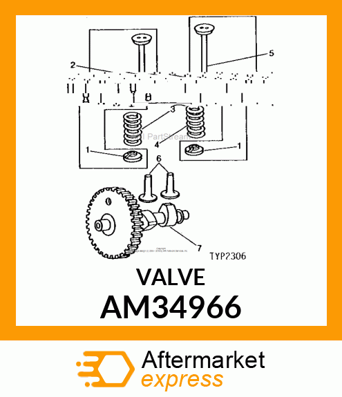 Exhaust Valve - EXHAUST VALVE & RETAINER AM34966