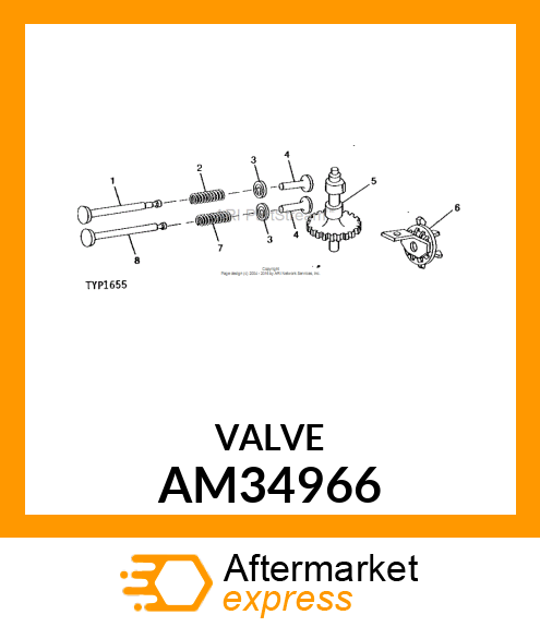 Exhaust Valve - EXHAUST VALVE & RETAINER AM34966