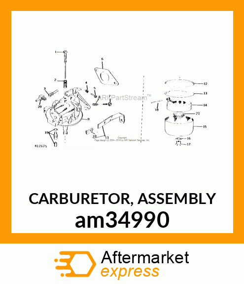 CARBURETOR, ASSEMBLY am34990