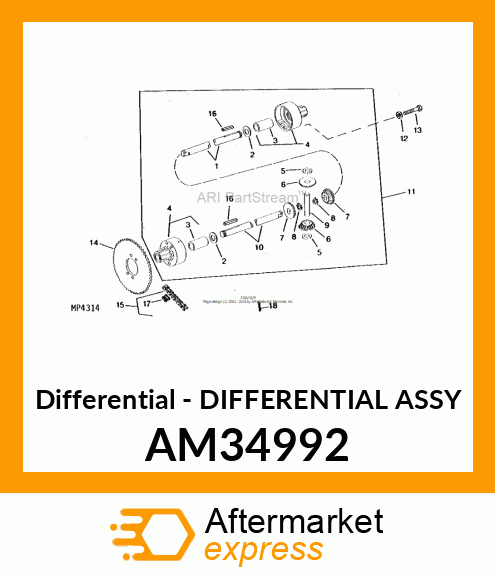 Differential - DIFFERENTIAL ASSY AM34992