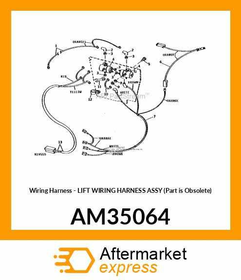 Wiring Harness - LIFT WIRING HARNESS ASSY (Part is Obsolete) AM35064