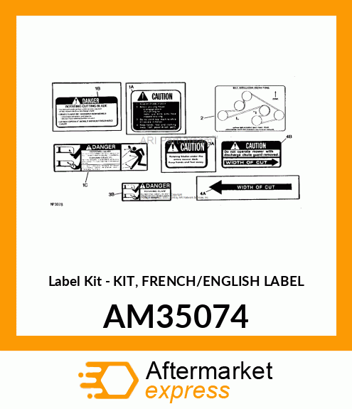 Label Kit - KIT, FRENCH/ENGLISH LABEL AM35074